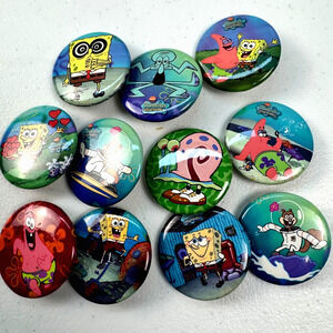 Vintage SpongeBob SquarePants Pins, Lot of 11 Collectible Nickelodeon Pins Y2K